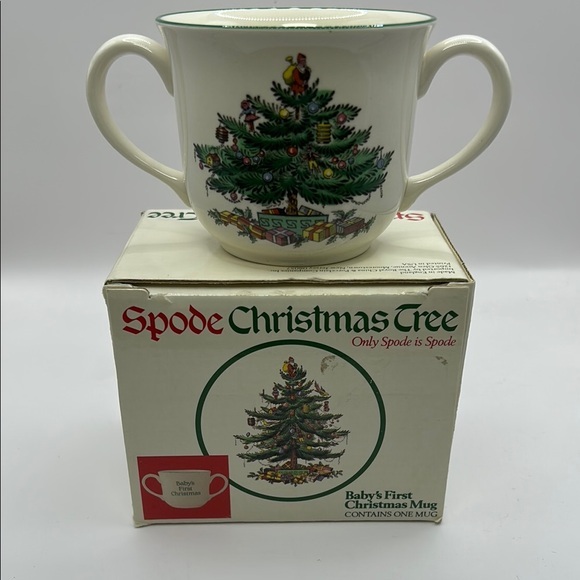 Spode Other - Spode Christmas Tree Baby 1st Christmas Mug with Green and Red Accents